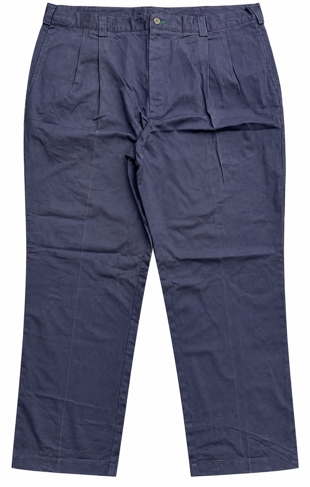 Tommy Hilfiger Mens Navy Blue Pleated Chino Trousers W40 L30 Straight Leg