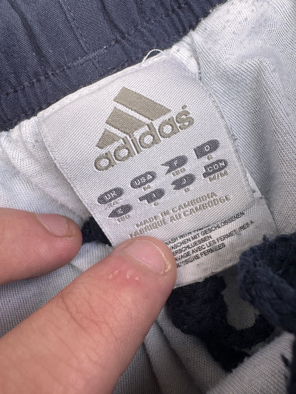 Adidas Mens Medium Navy Blue 3 Stripe Tracksuit Joggers Track Pants Retro