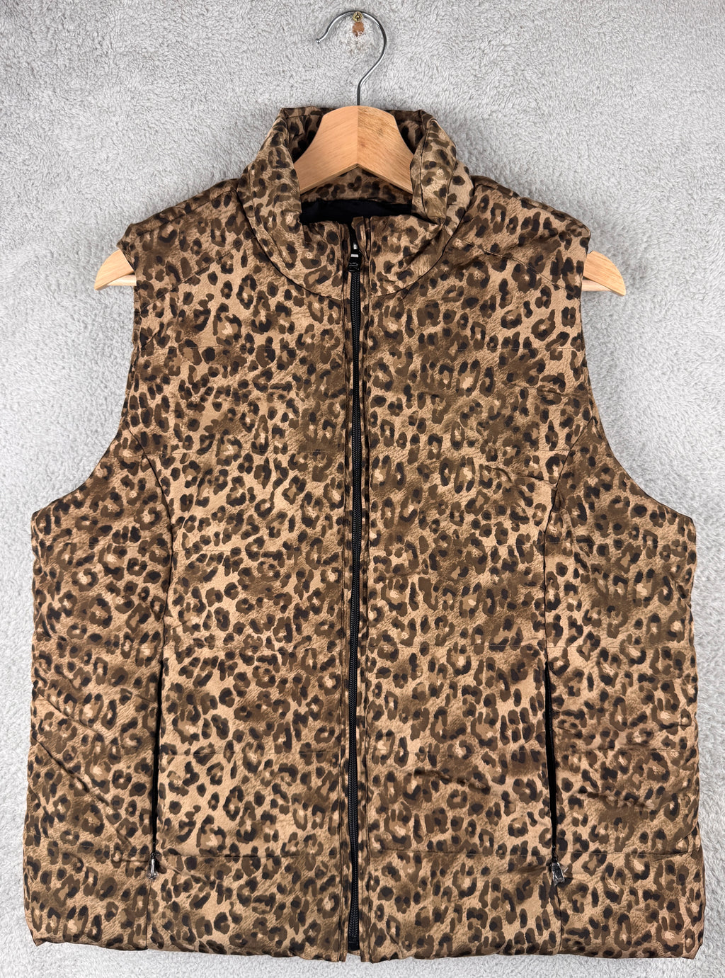 Lauren Ralph Lauren Womens XL Leopard Print Puffer Gilet Bodywarmer Vest