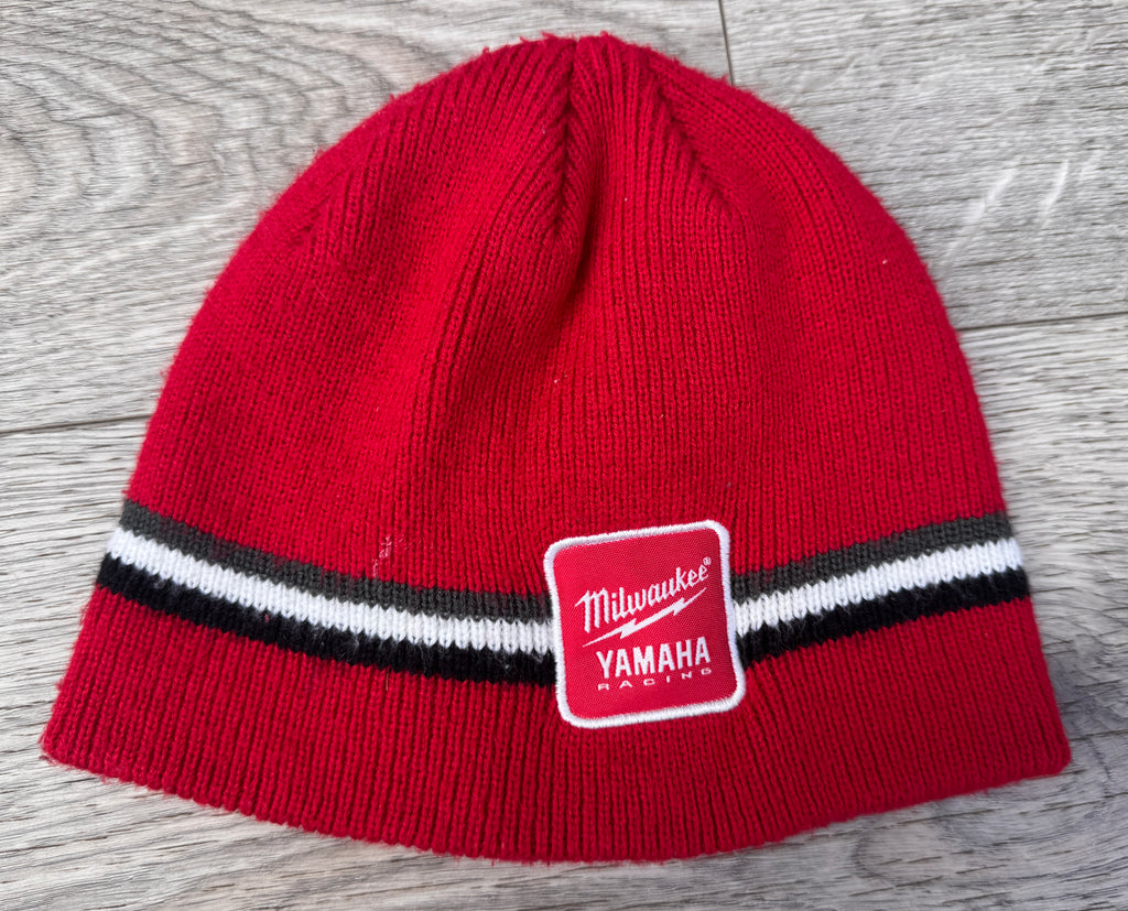 Milwaukee Yamaha Racing Beanie Hat Red MotoGP Motorcycle Motorsport Winter