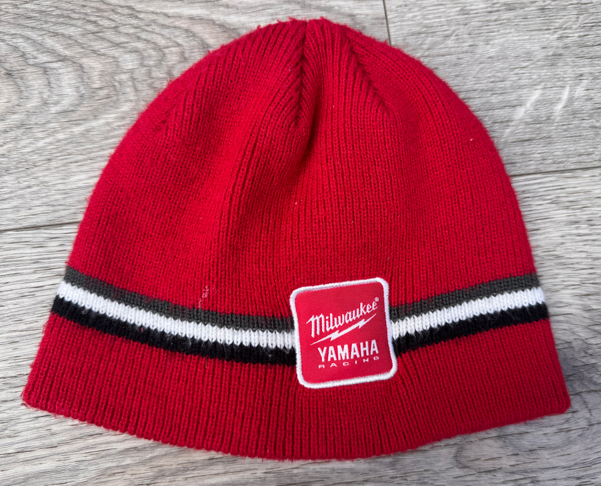 Milwaukee Yamaha Racing Beanie Hat Red MotoGP Motorcycle Motorsport Winter