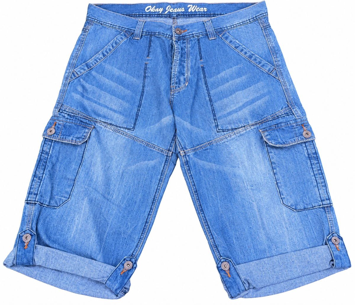 Denim Co Mens Blue Denim Carpenter Shorts W36 Baggy Long Y2K Utility