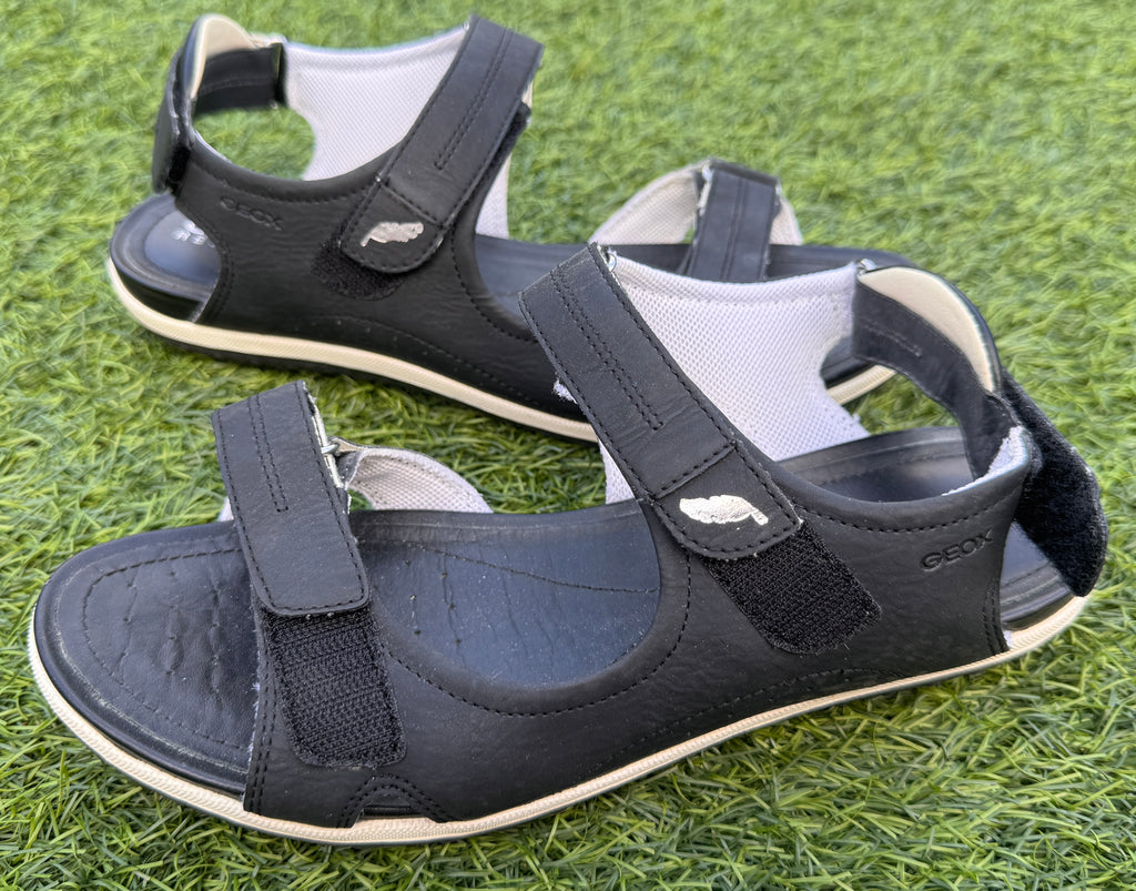 Geox Respira Womens Black Leather Walking Sandals UK 5