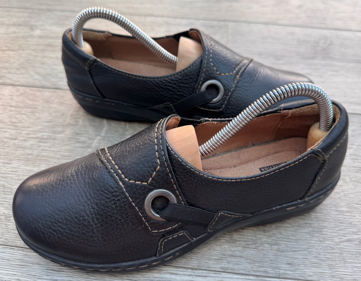 Clarks Collection Womens Black Leather Comfort Shoes UK 5D