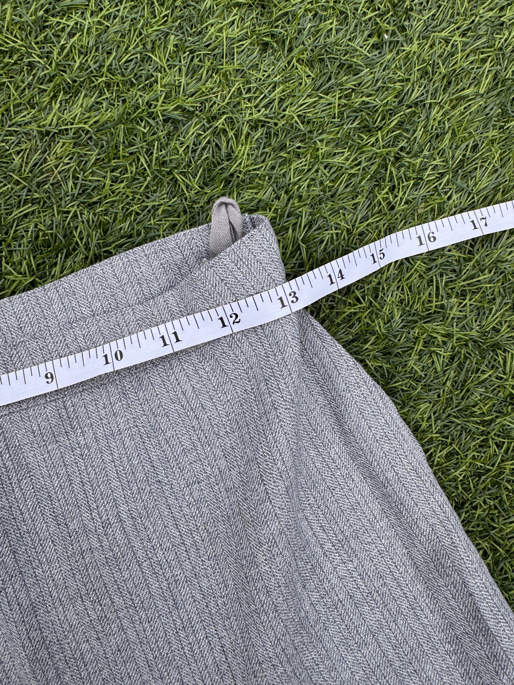 Womens Grey Herringbone Pleated A Line Midi Skirt Smart Office Work W26 Waist