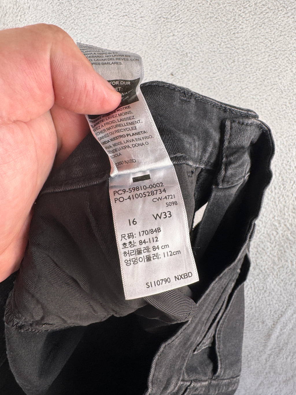 Denizen From Levis Womens Jeans W33 UK 16 Black Ultra High Rise Super Skinny