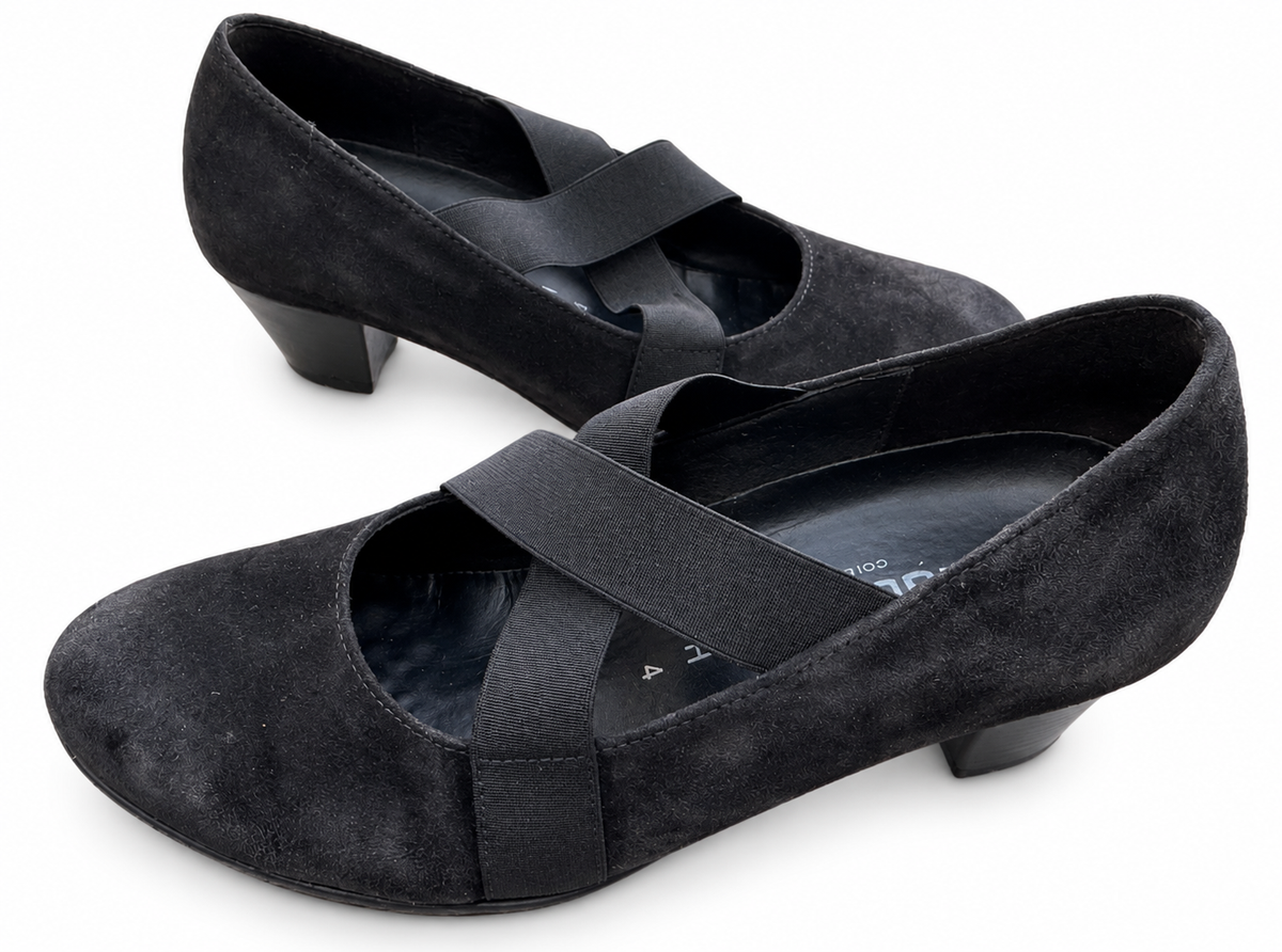 Gabor Womens Black Mary Jane Court Shoes UK 4 Crossover Strap Low Heel