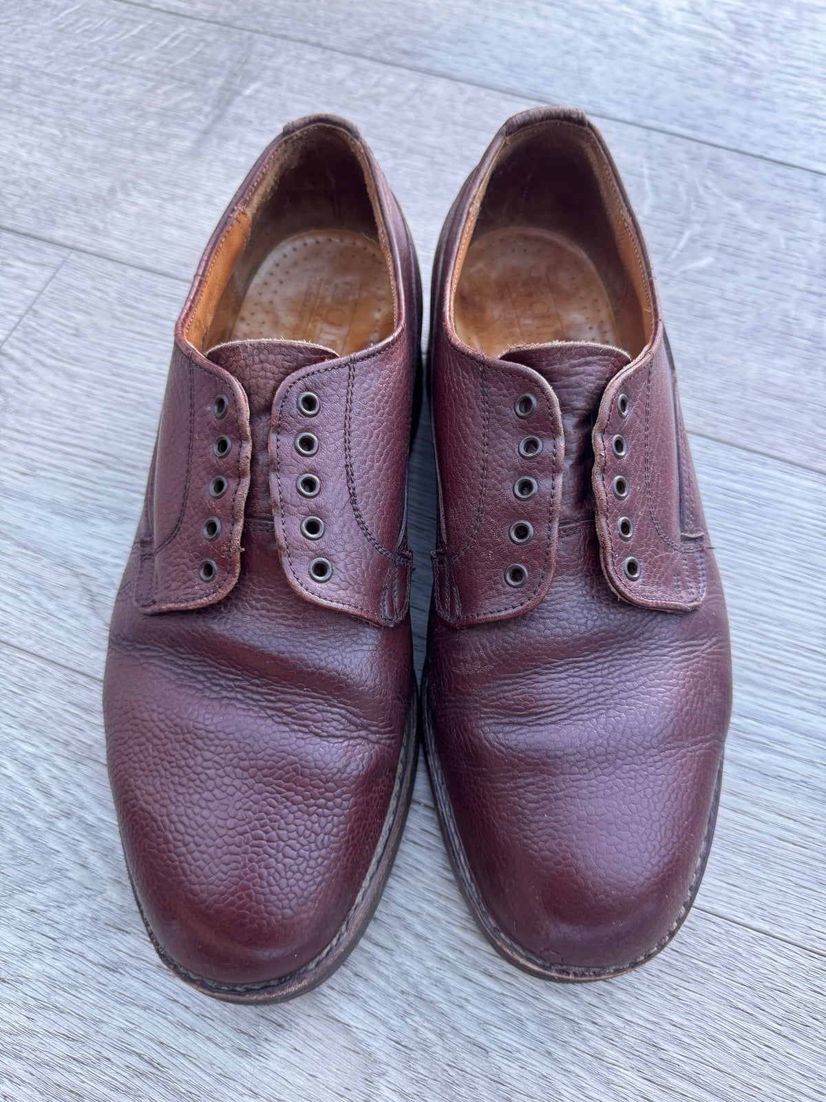 Vintage Joseph Cheaney Mens Brown Leather Derby Shoes UK 8 Made England
