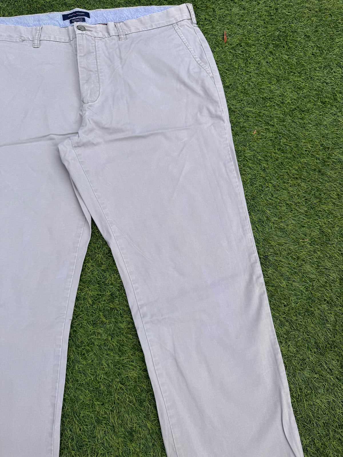Tommy Hilfiger Mens Chino Trousers W40 L30 Grey Custom Fit Relaxed