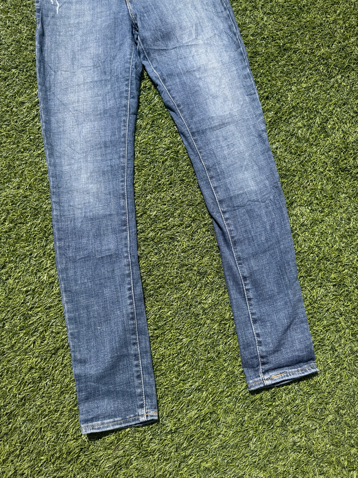 Levi’s 711 Skinny Jeans Womens W28 L30 Blue Stretch Denim Distressed Slim Fit
