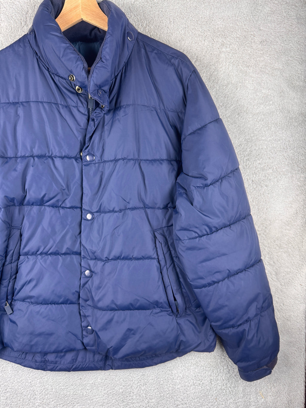 GAP PrimaLoft Mens Small Navy Blue Puffer Jacket Winter Padded