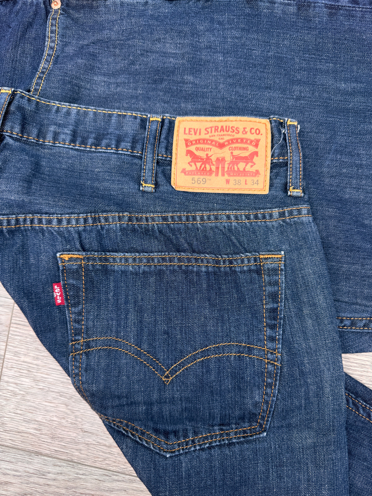 Levi’s 569 Jeans Mens W38 L34 Dark Blue Loose Straight Leg Denim Relaxed Fit