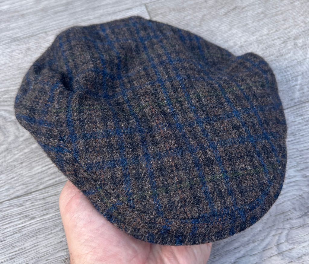 Vintage National Trust Wool Tweed Flat Cap 59cm 7 1/4 British Made Check Mens