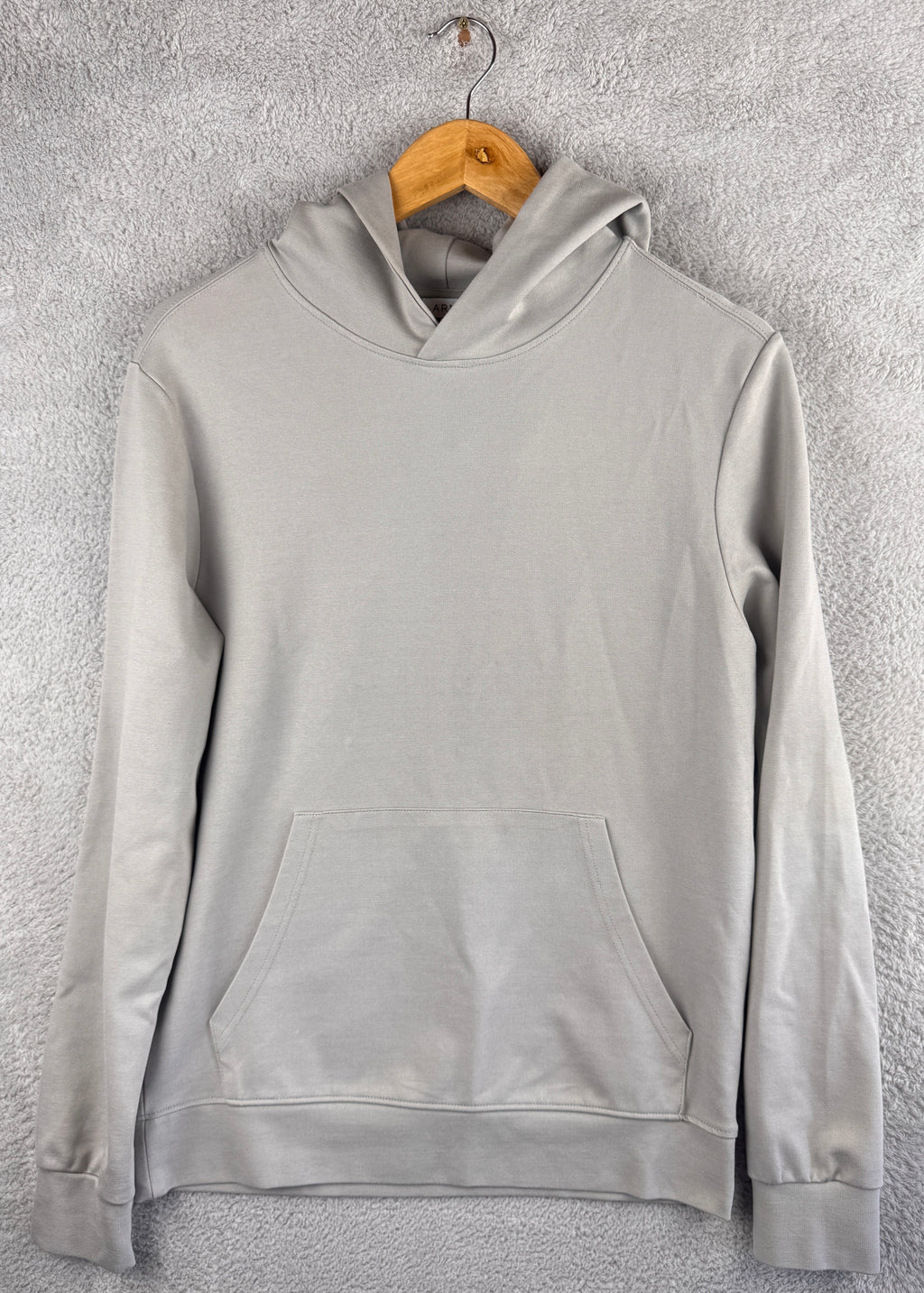 ARNE Mens Grey Essential Pullover Hoodie Sweatshirt Minimalist Size Medium