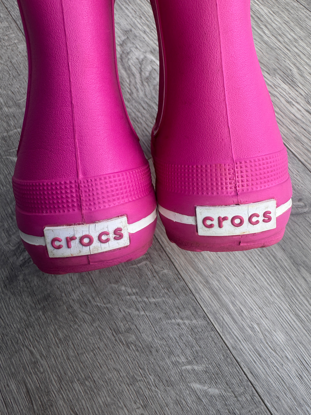 Crocs Kids Wellies Pink Rain Boots Waterproof Girls Size J1 11018 Wellington