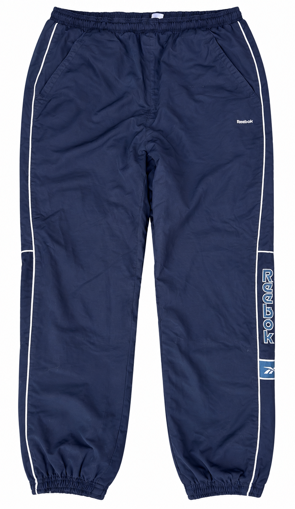 Vintage Reebok Mens Navy Blue Tracksuit Bottoms Size XL Retro