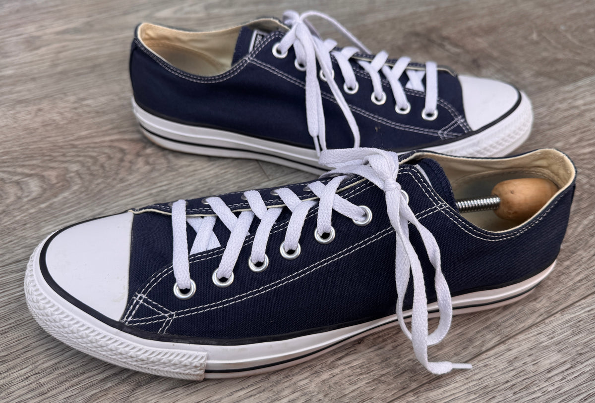 Converse All Star Chuck Taylor Mens Navy Blue Canvas Low Top Trainers UK 12