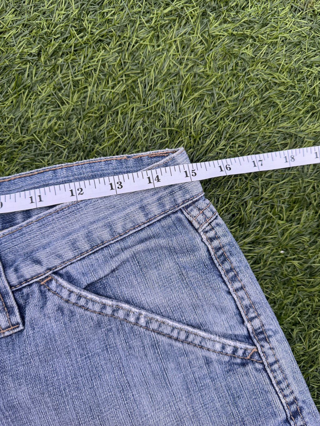Multiblu Mens Baggy Denim Jorts Blue Y2K Skater Long Jean Shorts Carpenter W 30