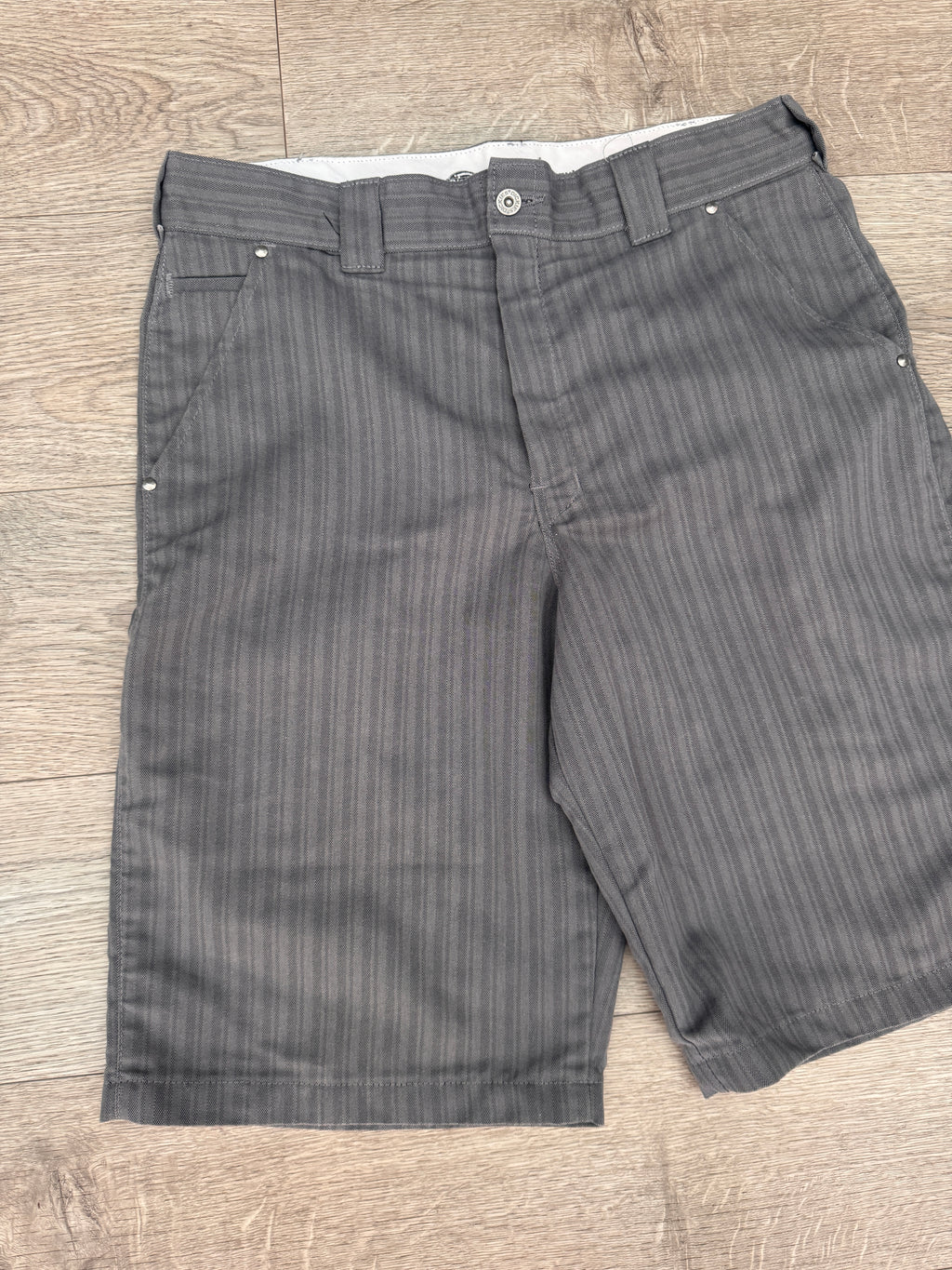 Dickies Mens Shorts W36 Grey Stripe Regular Fit Workwear Skate Cargo Work
