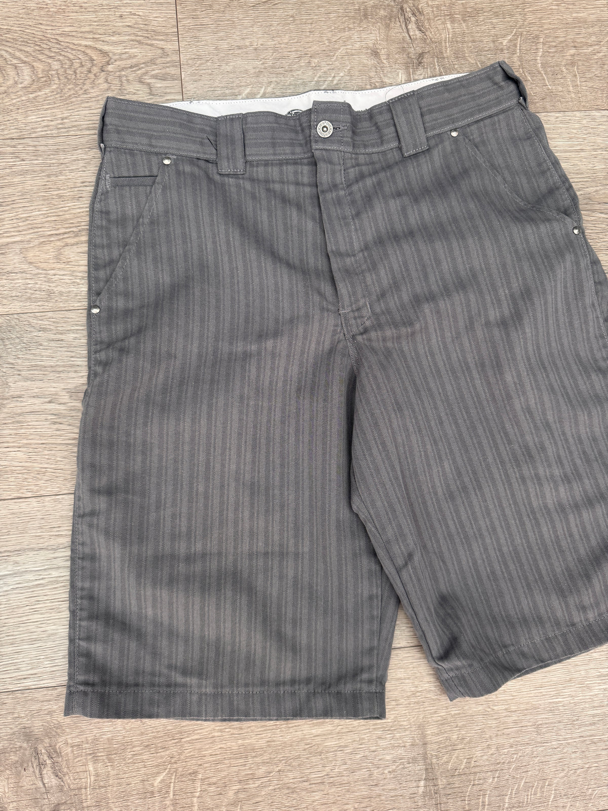Dickies Mens Shorts W36 Grey Stripe Regular Fit Workwear Skate Cargo Work