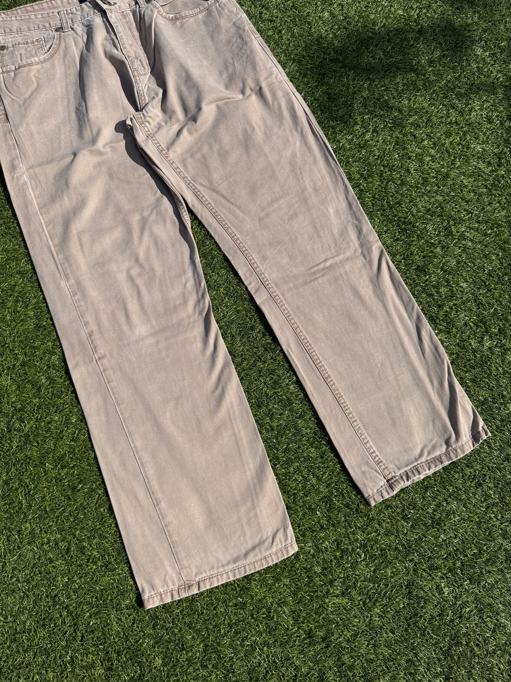 Tommy Hilfiger Denim Mens Jeans W34 L32 Beige Stone Straight Leg