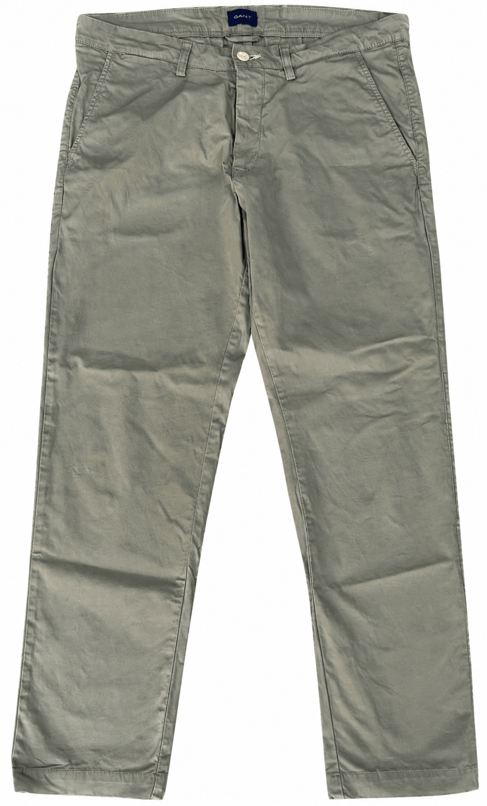 GANT Mens Chino Trousers W34 L32 Slim Fit Olive Green Khaki Cotton