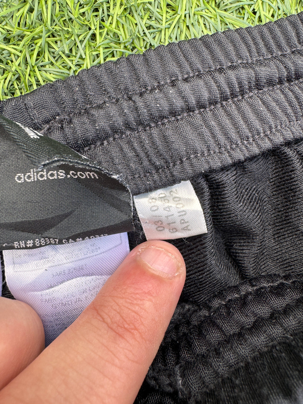 Adidas Mens Joggers Small Black White 3 Stripe Tracksuit Bottoms Zip