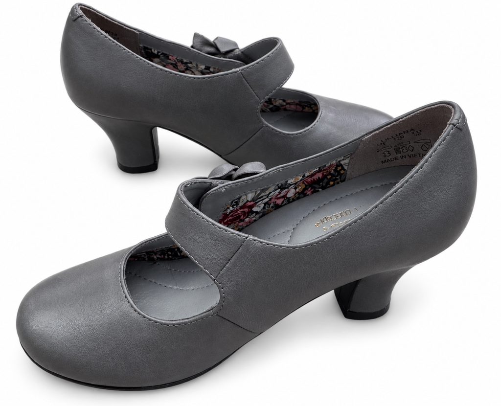 Hotter Comfort Concept Womens Grey Mary Jane Court Shoes UK 3