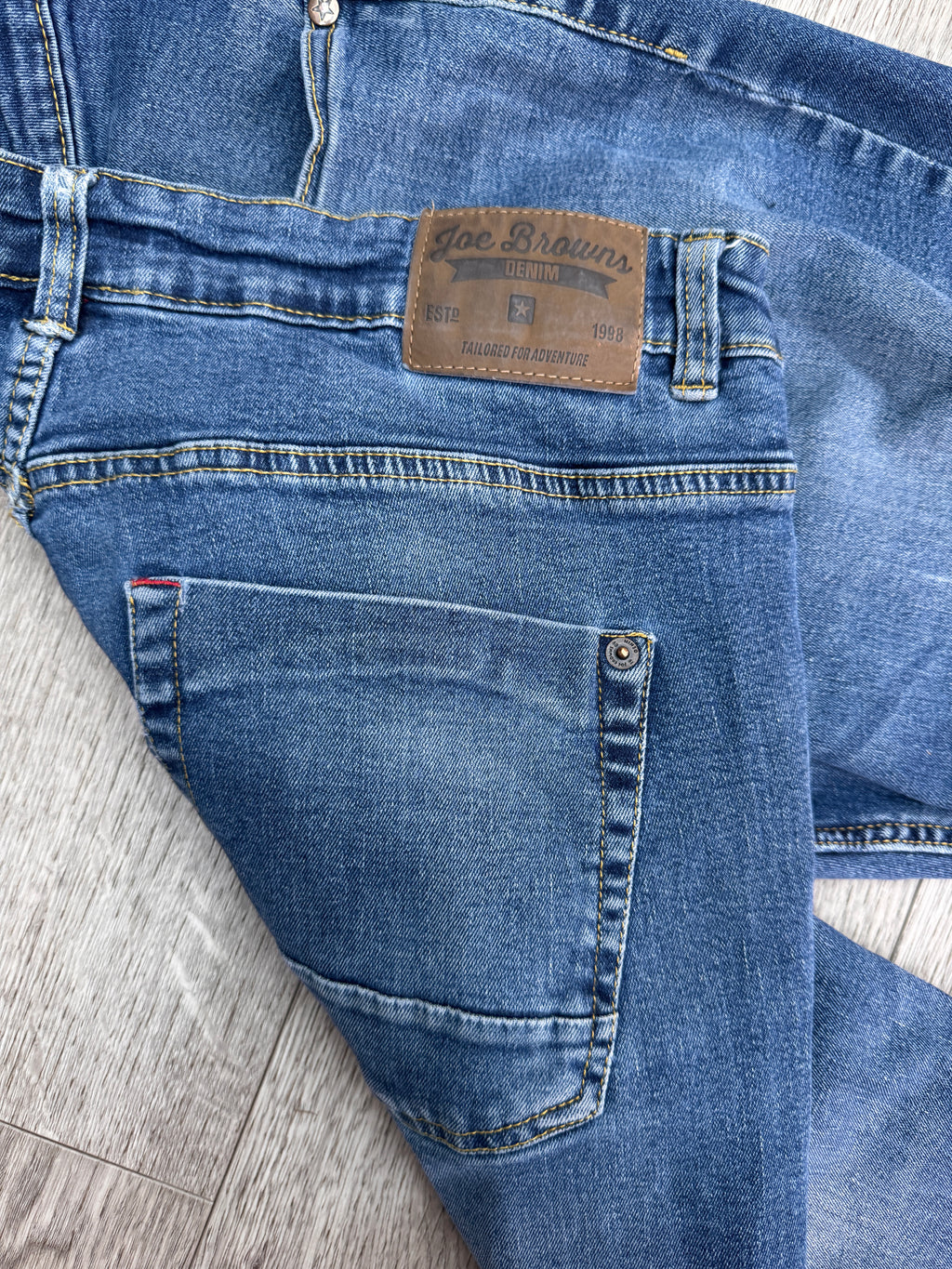 Joe Browns Mens Straight Leg Jeans W36 L28 Blue Denim Stretch Faded