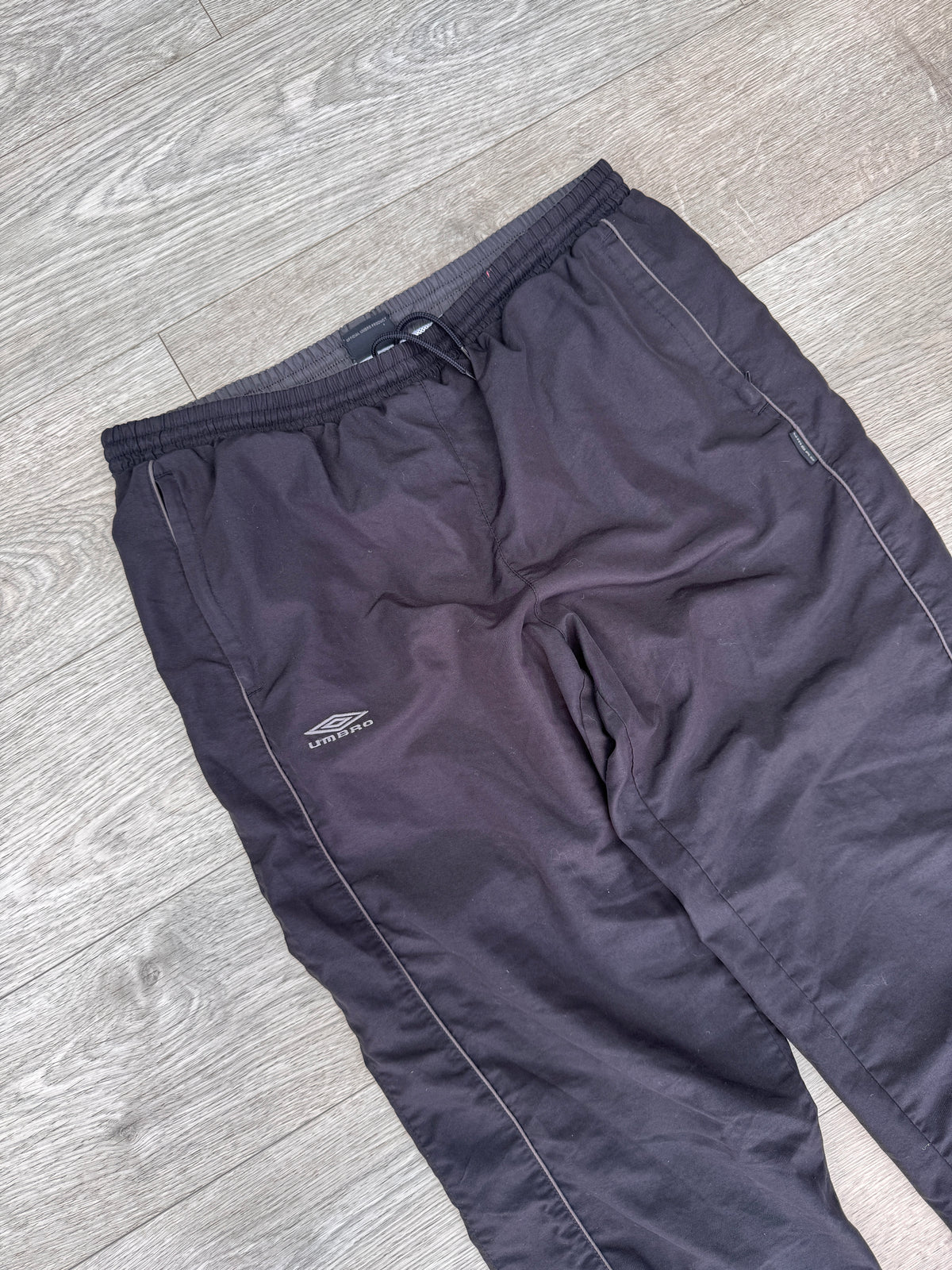 Umbro Mens Tracksuit Bottoms Size Large Black Joggers Lined
