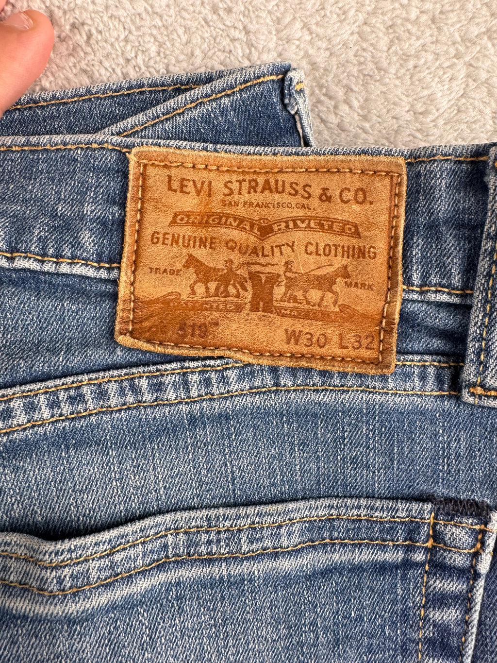 Levis 510 Premium Mens Jeans W30 L32 Blue Skinny Fit Stretch