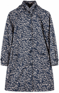 Seasalt Cornwall Seaside Mac Womens UK 12 Navy Floral Rain Coat Organic Cotton