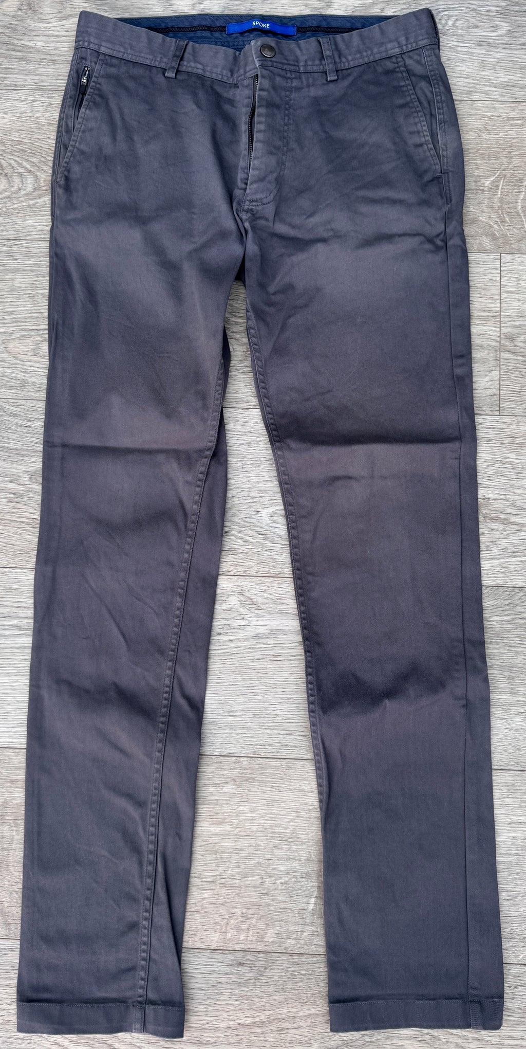 SPOKE London Mens Chino Trousers W32 L32 Build A Navy Slim Fit Smart