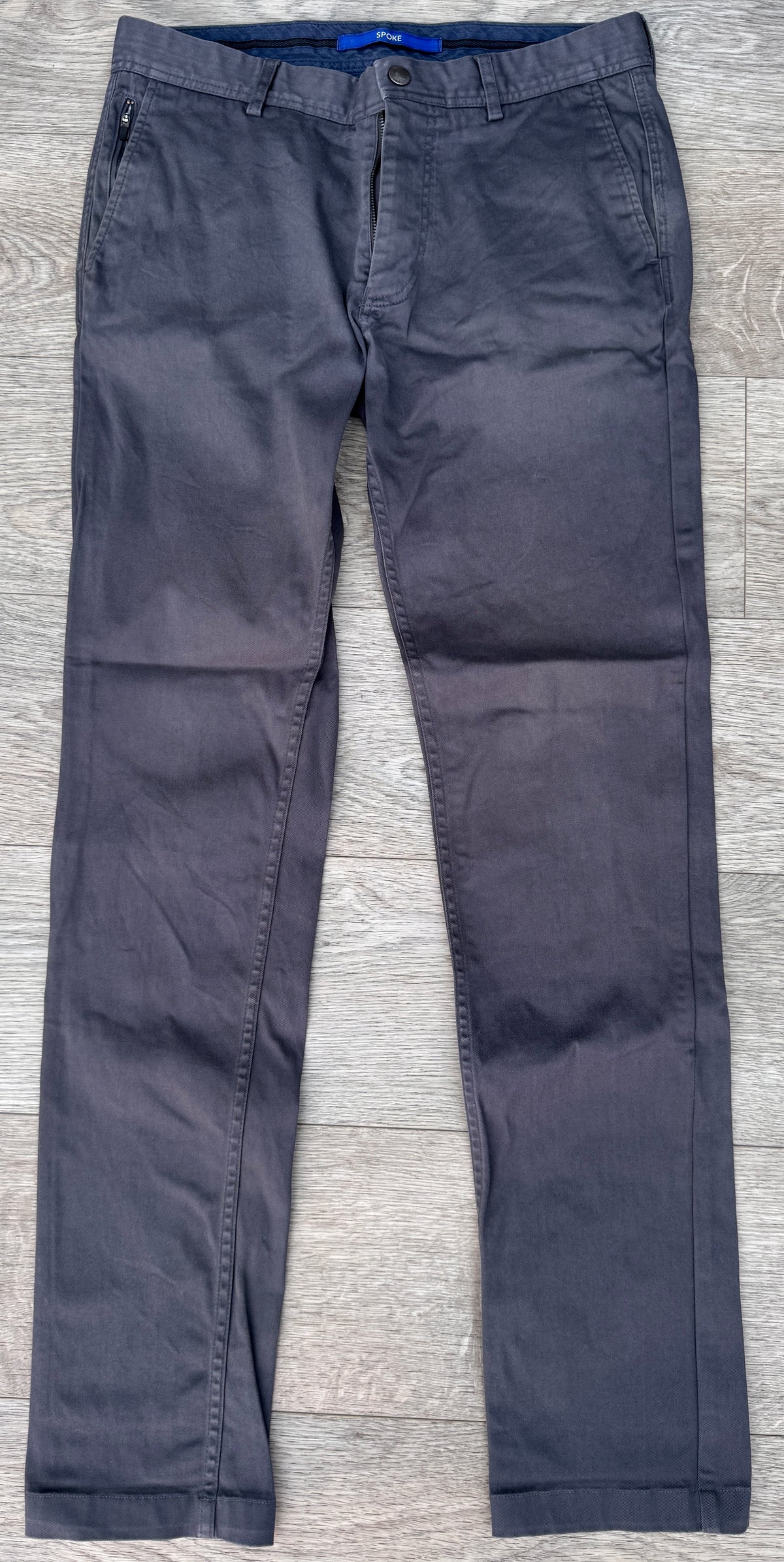 SPOKE London Mens Chino Trousers W32 L32 Build A Navy Slim Fit Smart