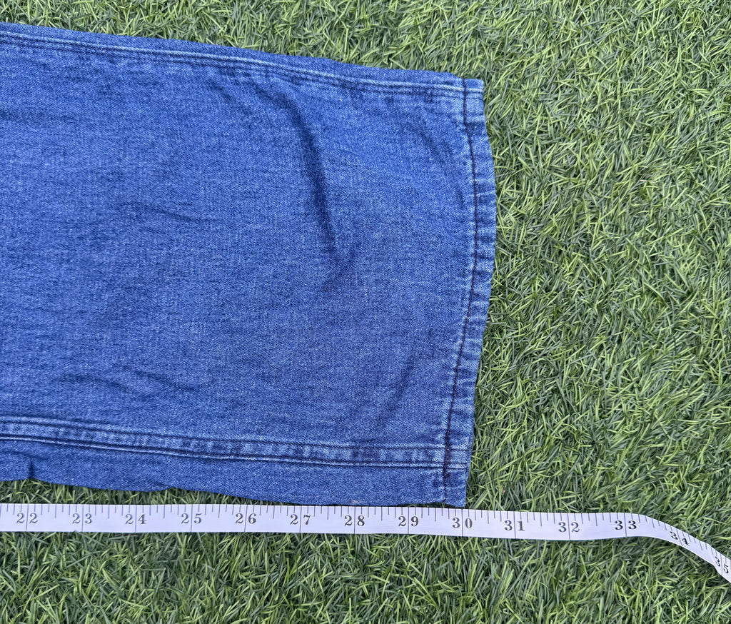 Uniqlo Blue Denim Jeans W36 L 30 Wide Straight Leg Relaxed Fit