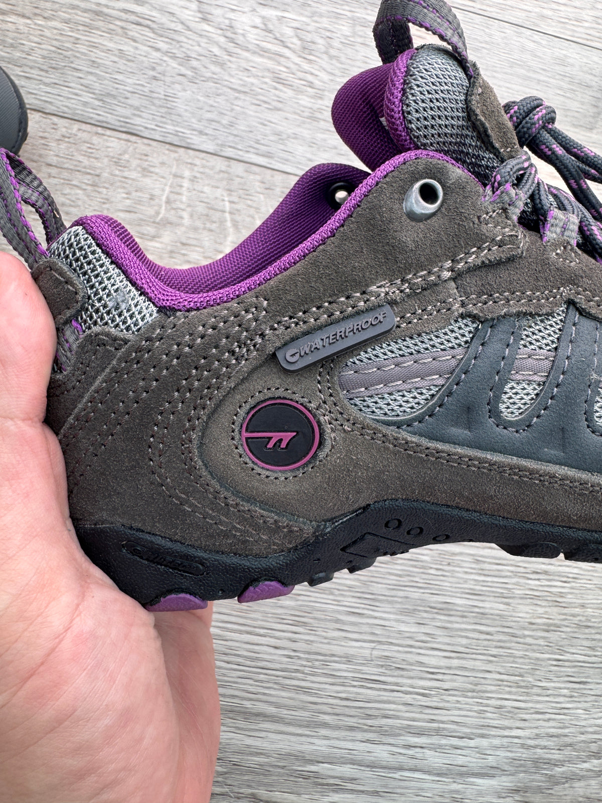 Hi-Tec Penrith Low WP Womens Walking Shoes UK 4 Waterproof Hiking Trail Grey