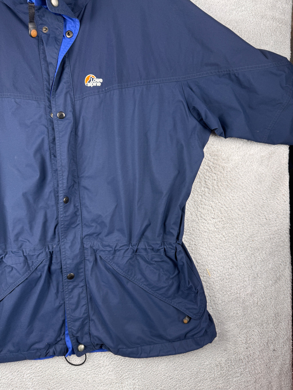 Vintage Lowe Alpine Grand Womens Large Navy Waterproof Hiking Outdoor Jacket