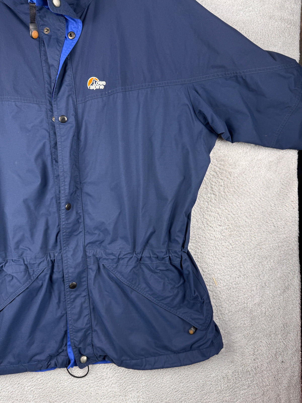 Vintage Lowe Alpine Grand Womens Large Navy Waterproof Hiking Outdoor Jacket