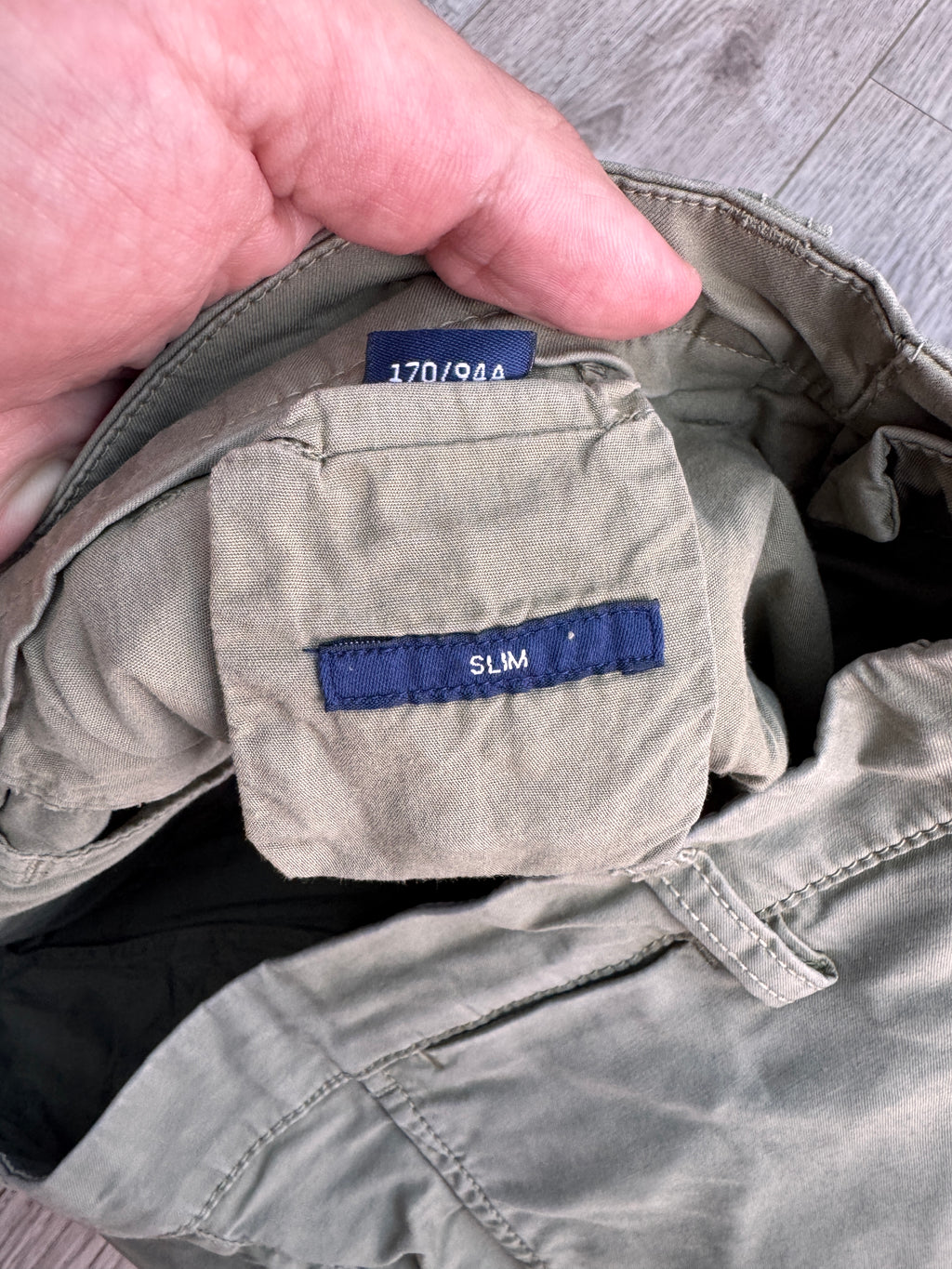 GANT Mens Chino Trousers W34 L32 Slim Fit Olive Green Khaki Cotton