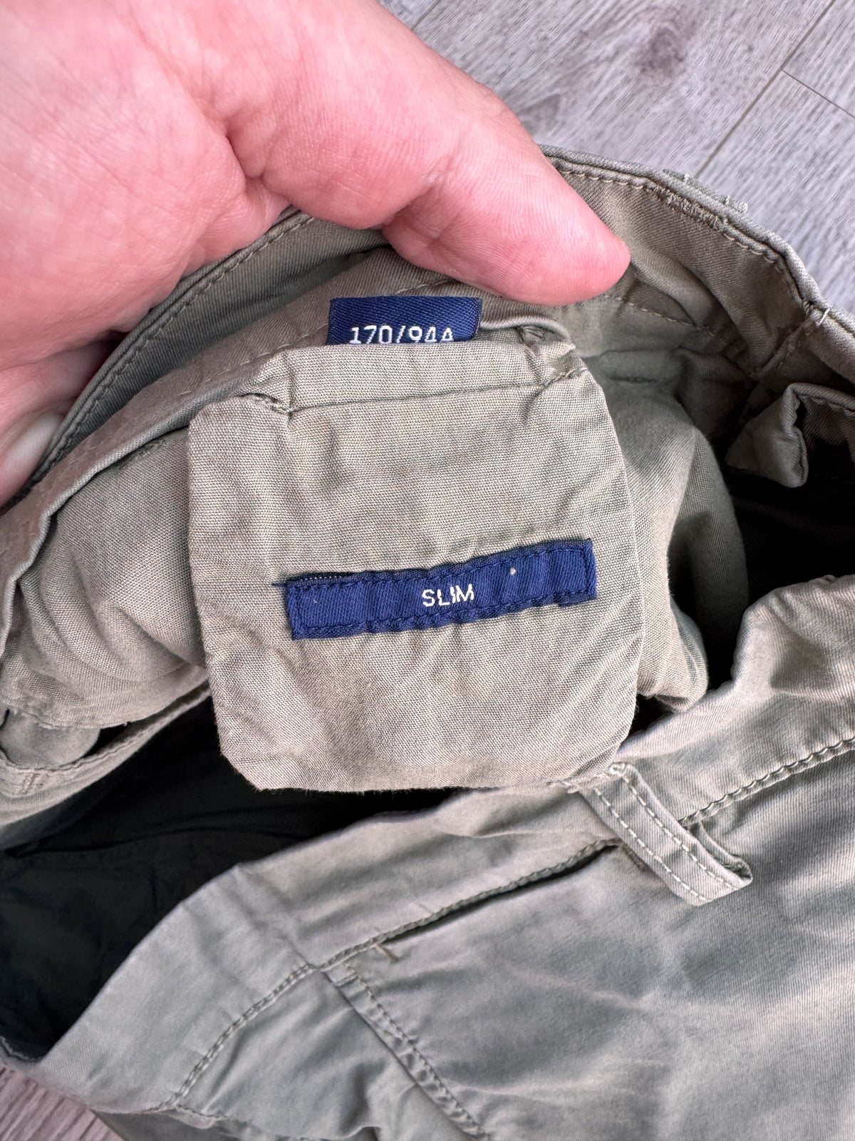 GANT Mens Chino Trousers W34 L32 Slim Fit Olive Green Khaki Cotton