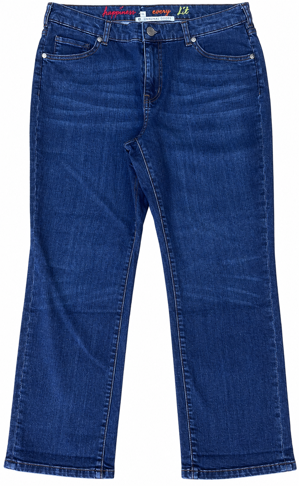 White Stuff Womens Jeans UK 14 W34 L25 Southern Ocean Crop Slim Fit Blue