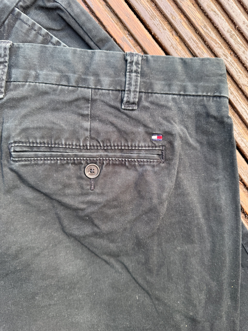 Tommy Hilfiger Mens Chino Trousers W44 L32 Black Straight Leg