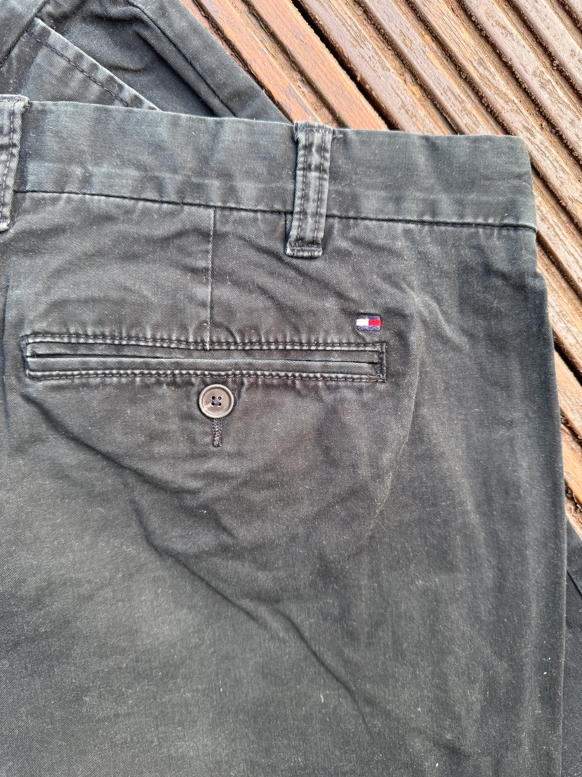 Tommy Hilfiger Mens Chino Trousers W44 L32 Black Straight Leg