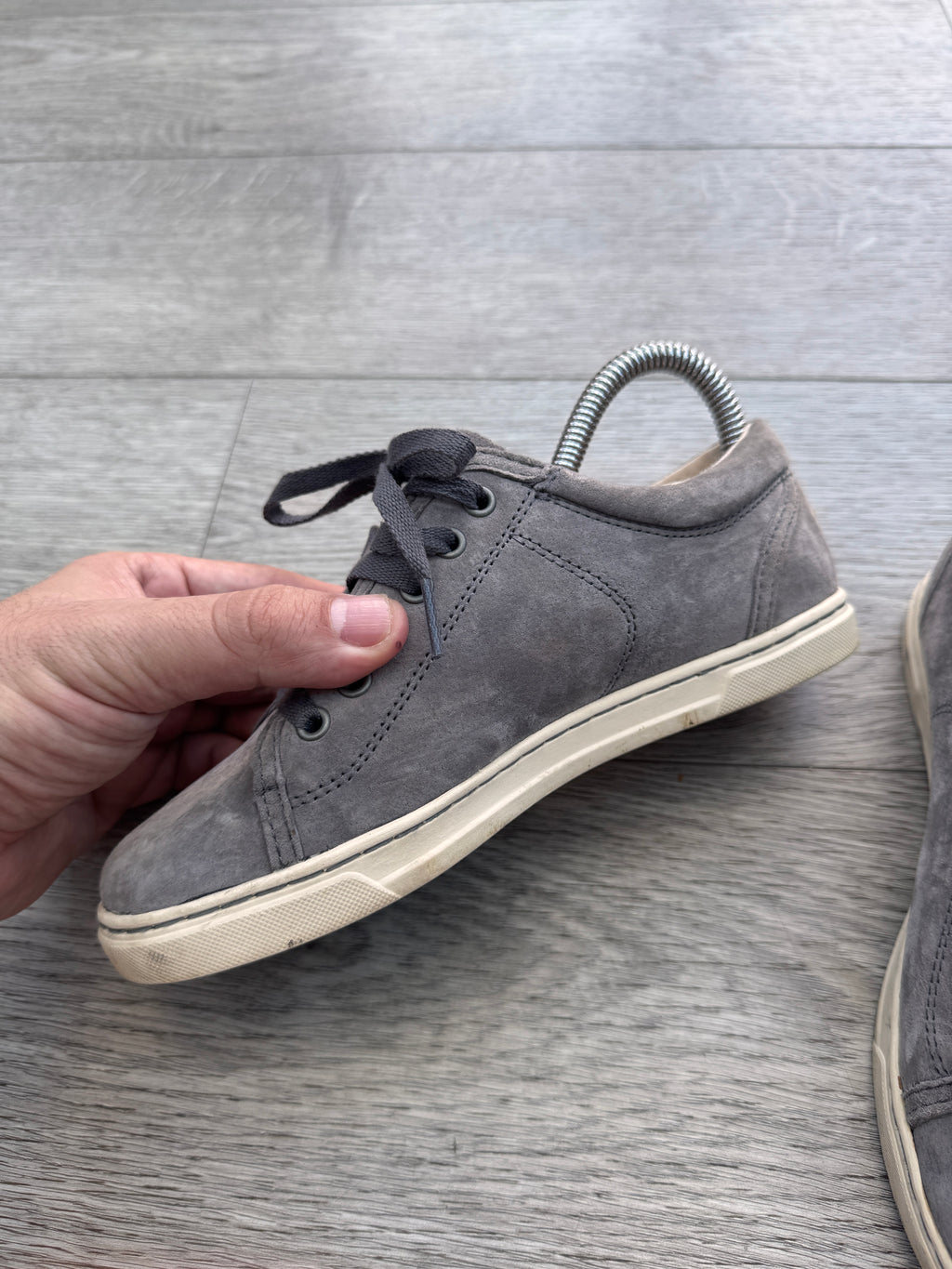 UGG Womens Grey Suede Lace Up Trainers Shoes Sneakers UK 3.5