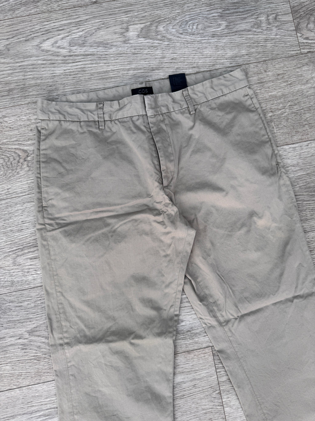 COS Mens Chino Trousers Size W36 L28 Beige Stone Straight Leg Smart
