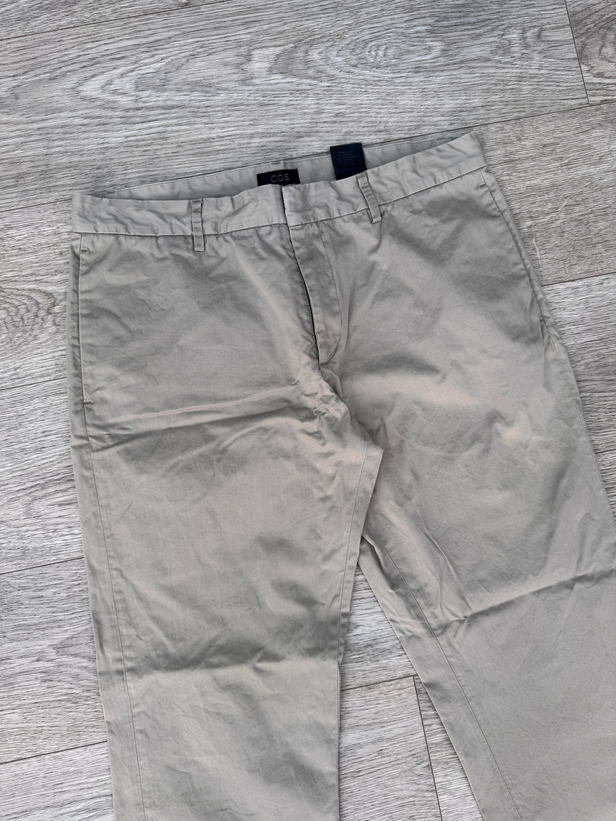COS Mens Chino Trousers Size W36 L28 Beige Stone Straight Leg Smart