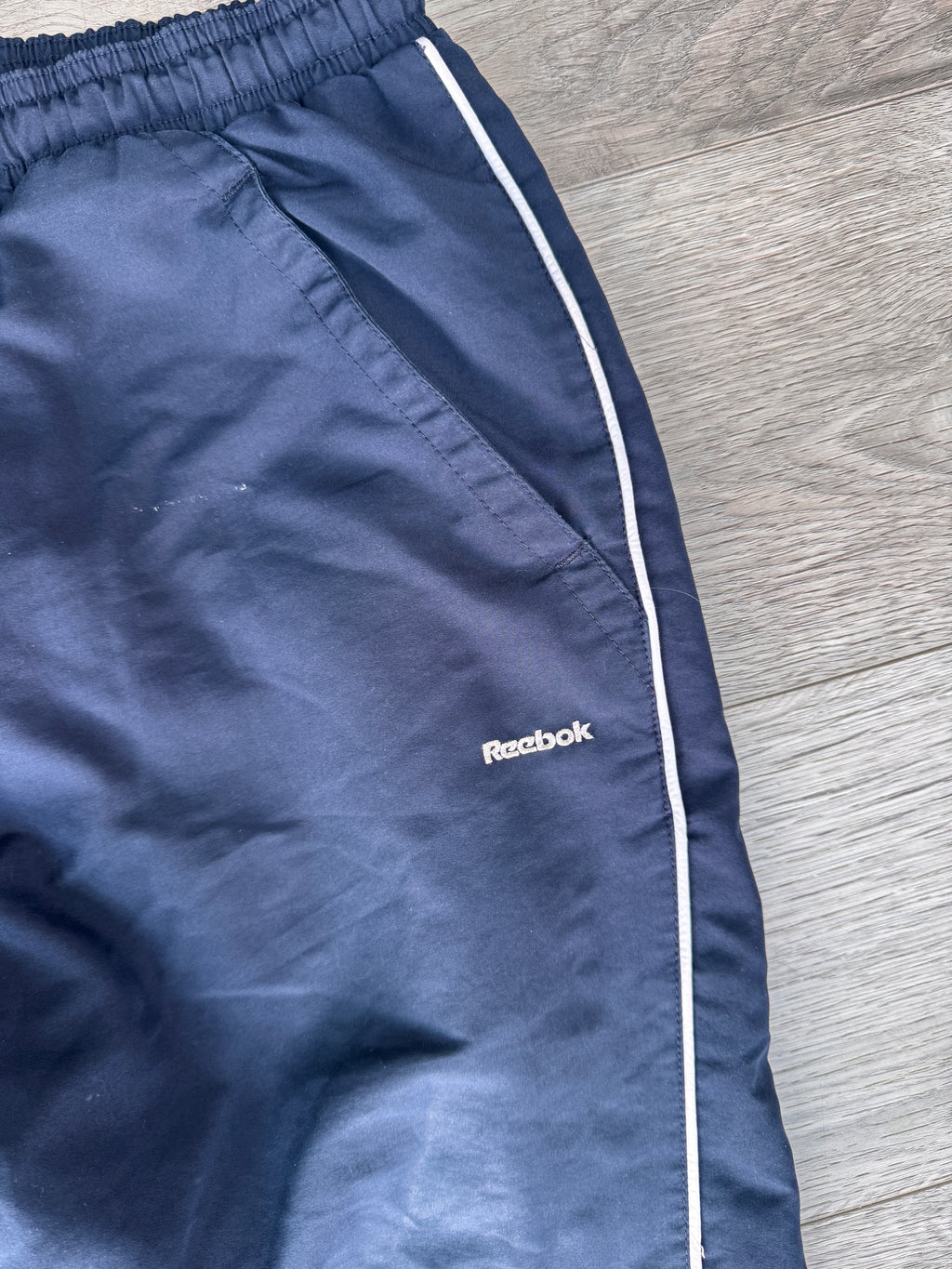 Vintage Reebok Mens Navy Blue Tracksuit Bottoms Size XL Retro