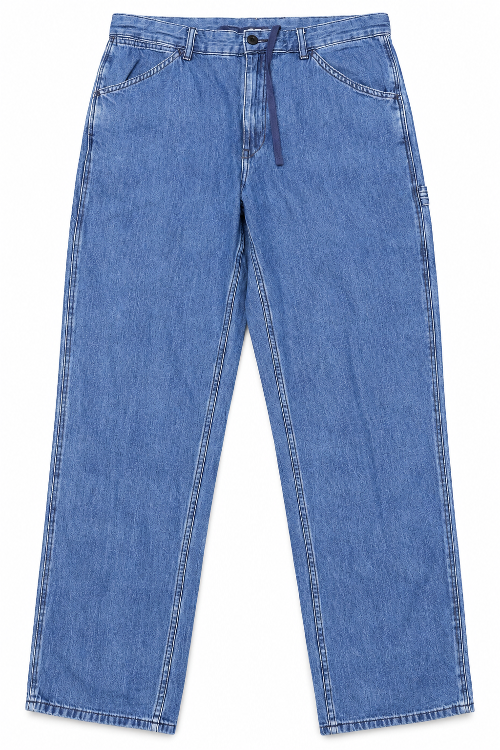 Uniqlo Blue Denim Jeans W36 L 30 Wide Straight Leg Relaxed Fit