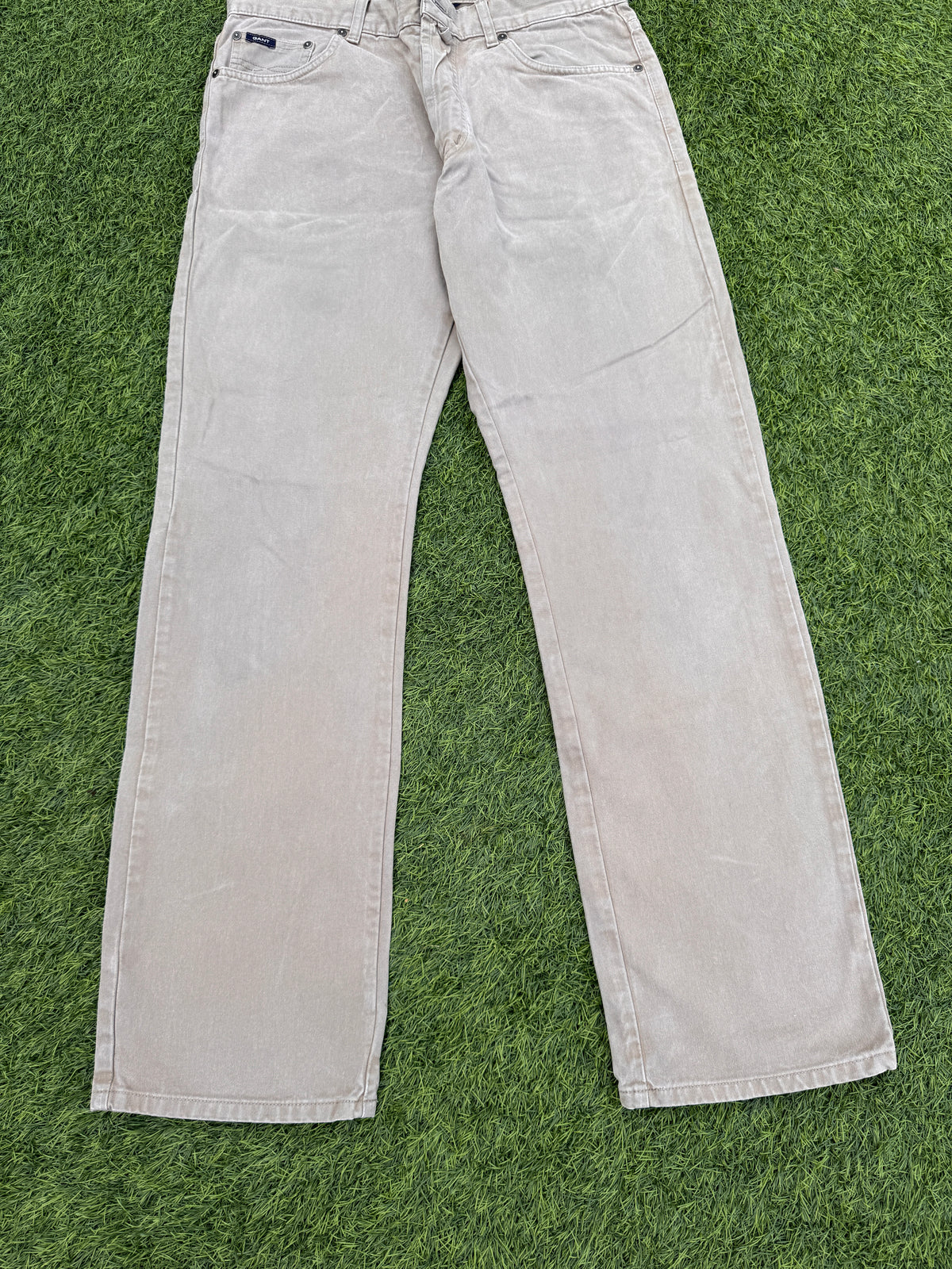 GANT Jason Mens Jeans W32 L32 Beige Stone Regular Fit Straight Leg