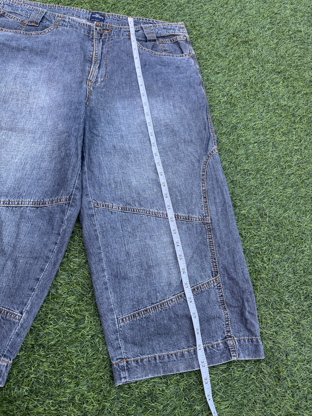 Engbers Mens Denim Shorts W36 Blue Wash Long Baggy Bermuda Jorts Y2K